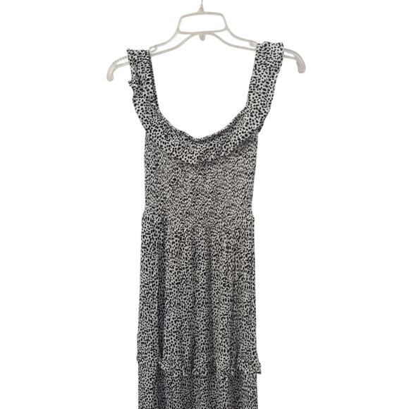 Express Off-the-Shoulder Smocked Dress – White with Black Dots, Size XS - Picture 2 of 3